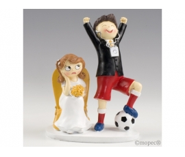 Figurina per torta - sposa e calciatore
