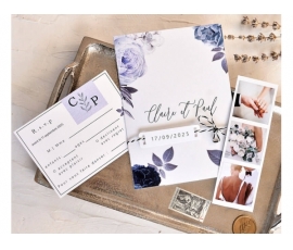 partecipazione matrimonio Dusty Blue